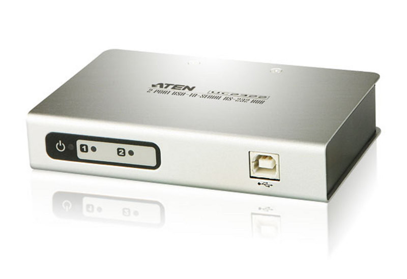 Конвертер, переходник интерфейса USB-RS232 c 2-портовым концентратором ATEN UC2322