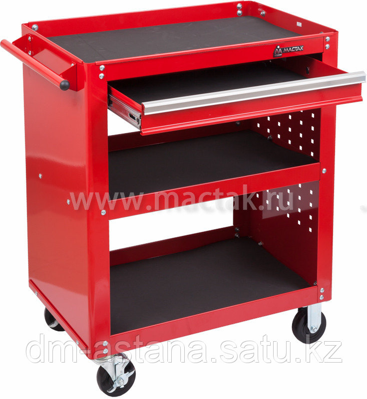 МАСТАК Тележка открытая, 3 полки и ящик, красная МАСТАК 520-01580R