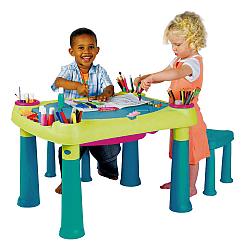 Столик для детского творчества + 2 стульчика Keter Creative