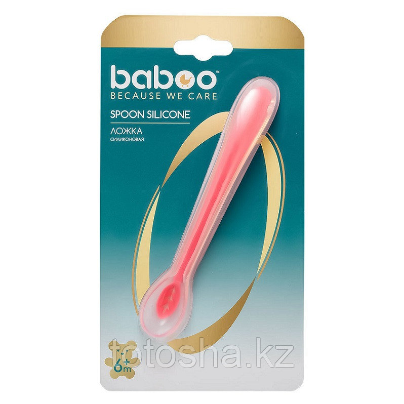 Ложка с 6 мес Розовая Baboo 10-003