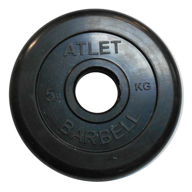 Диск Barbell Atlet черный обрезиненный 31 мм (2,5 кг) - фото 5 - id-p74111928