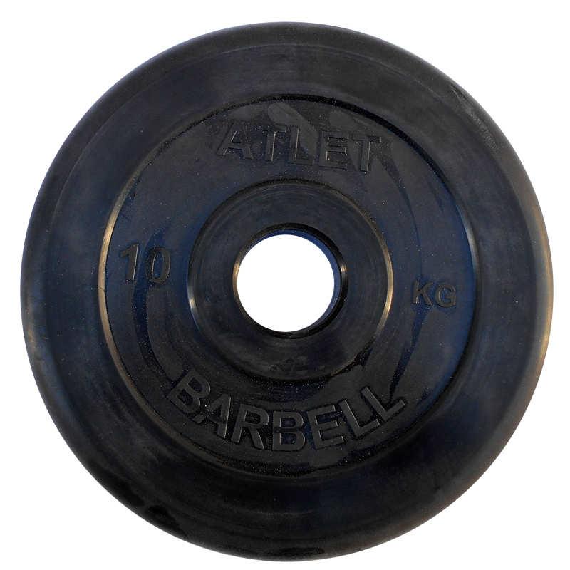 Диск Barbell Atlet черный обрезиненный 31 мм (2,5 кг) - фото 6 - id-p74111928