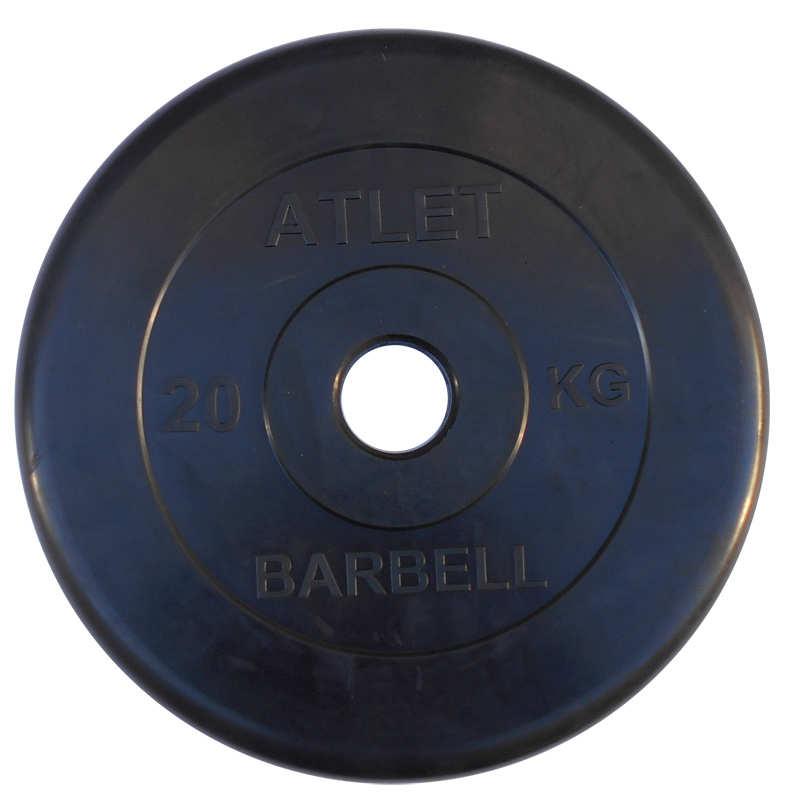 Диск Barbell Atlet черный обрезиненный 31 мм (2,5 кг) - фото 8 - id-p74111928
