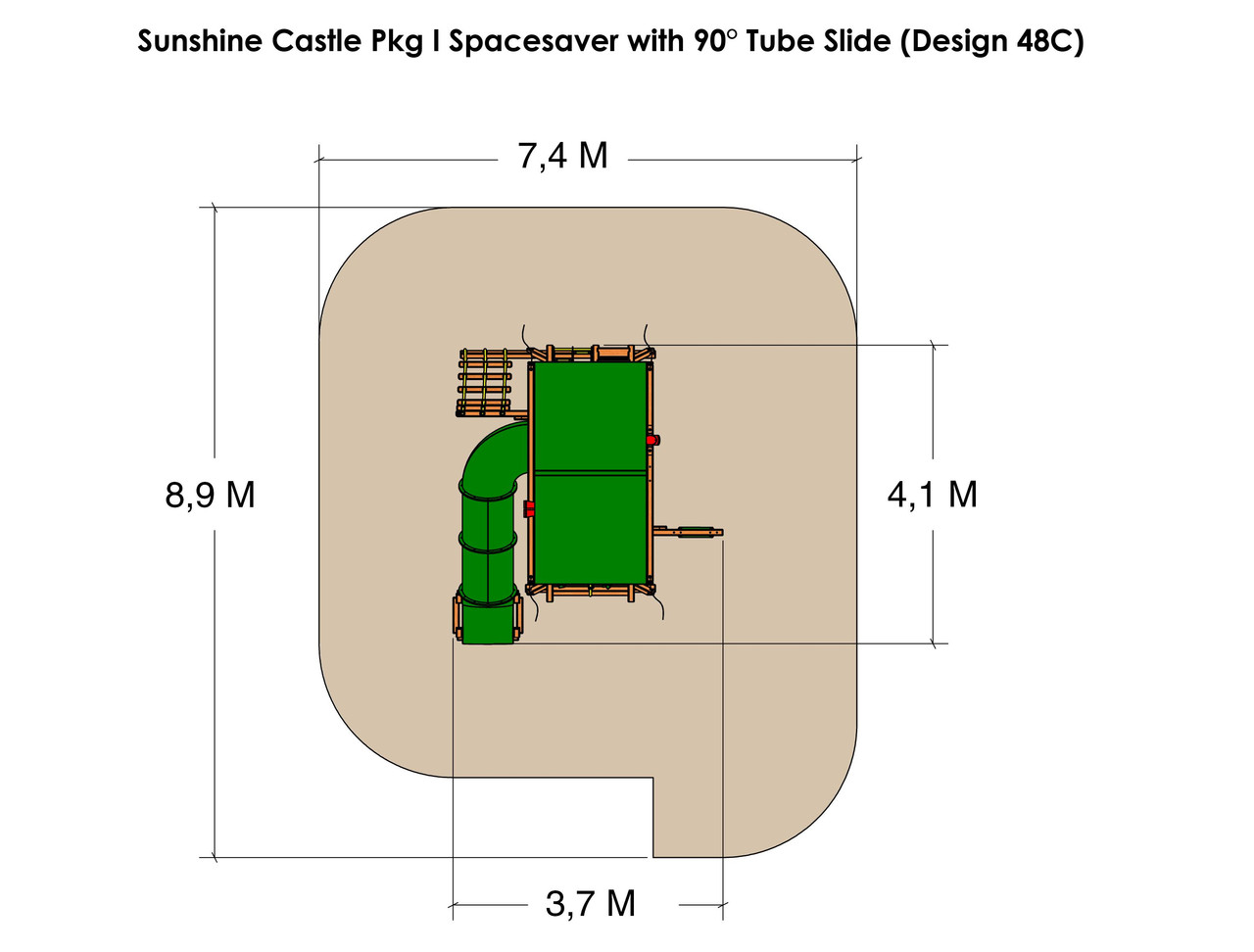 Саншайн Кастл I СпейсСейвер Тент (Sunshine Castle Pkg I Spacesaver with 90 Tube Slide RYB) - фото 4 - id-p7297788