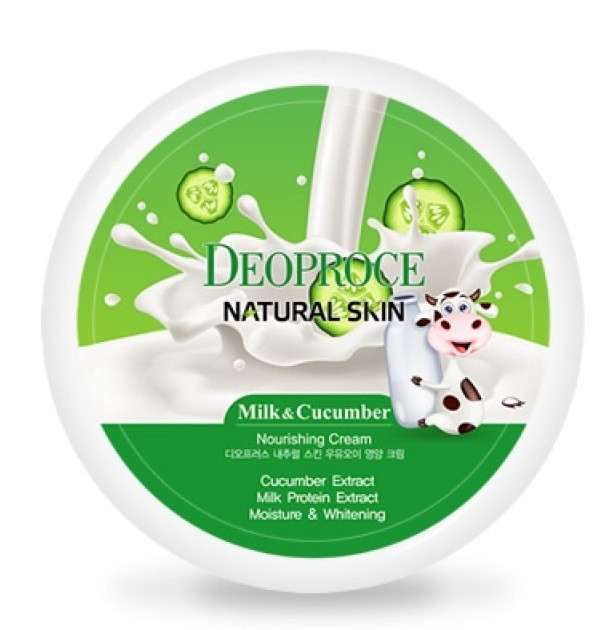 Крем для лица и тела Deoproce Natural Skin Nourishing Cream Milk & Cucumber 100g.