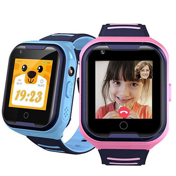 Детские смарт часы с Gps  с видеозвонком 4G (Голубые)