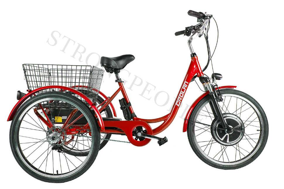 Трицикл Crolan 500W (Красный) - фото 1 - id-p74111636