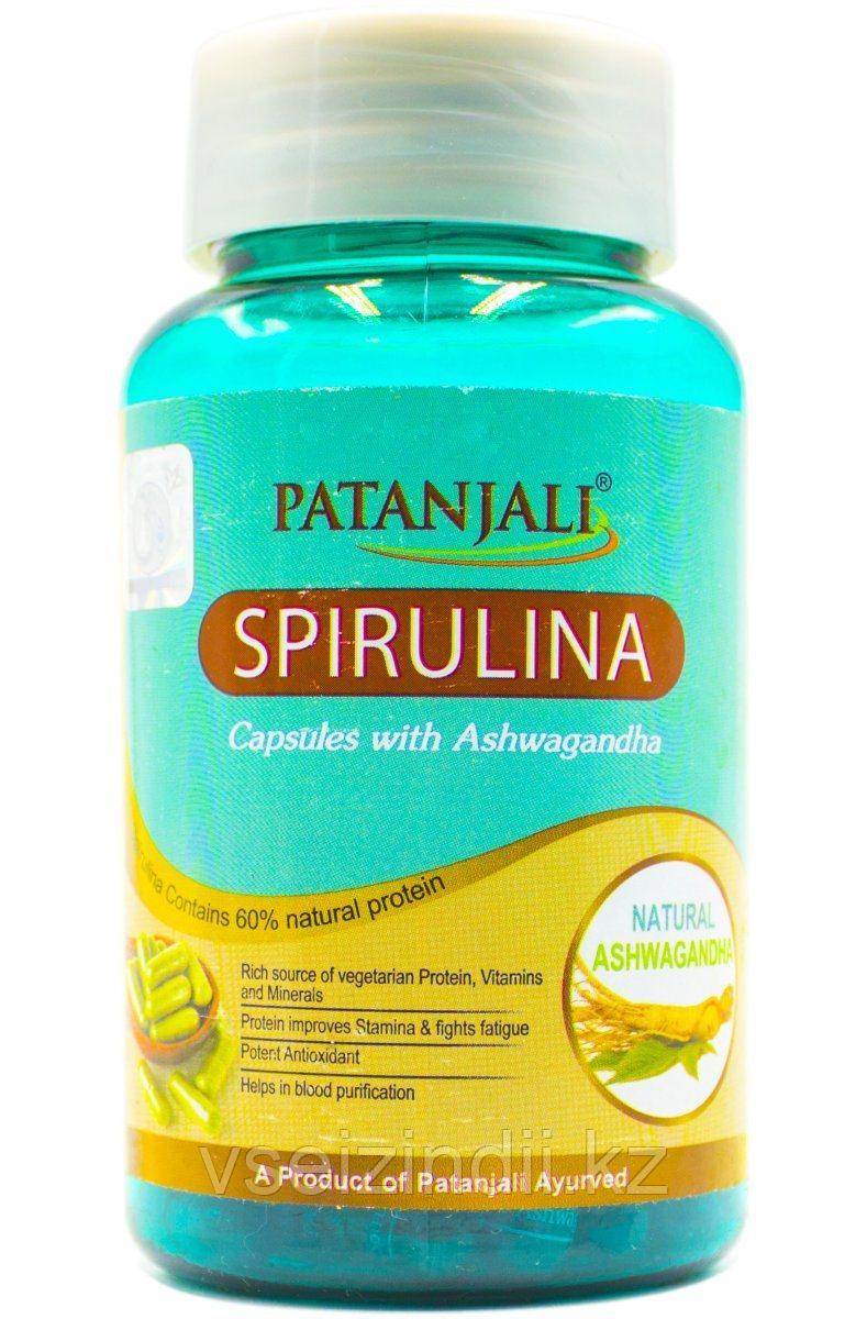 Спирулина с Ашвагандхой 60 капс, Patanjali Spirulina Capsule With Ashwagandha