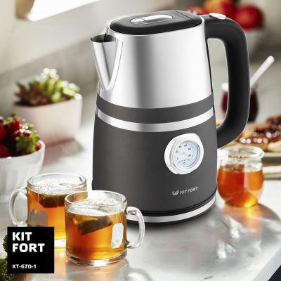 Электрический чайник Kitfort KT-670-1 графит - фото 1 - id-p74162537