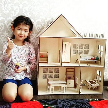 Кукольный эко домик (в комплекте 6 предметов мебели)