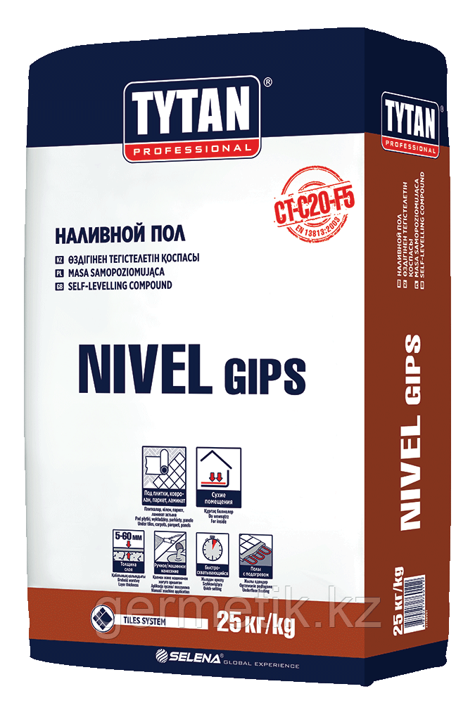 TYTAN NIVEL GIPS пол наливной, 25кг