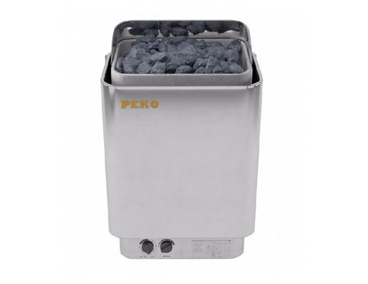 Электрическая печь для сауны Peko EGH-80 Chrome (со встроенным пультом, мощность = 8,0 кВт) - фото 4 - id-p74177369