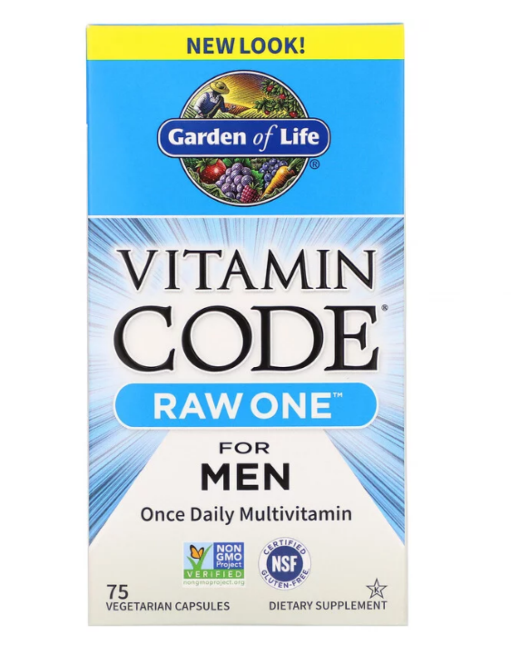 Garden of Life, Vitamin Code, Raw One, мультивитаминная добавка из сырых ингредиентов для мужчин