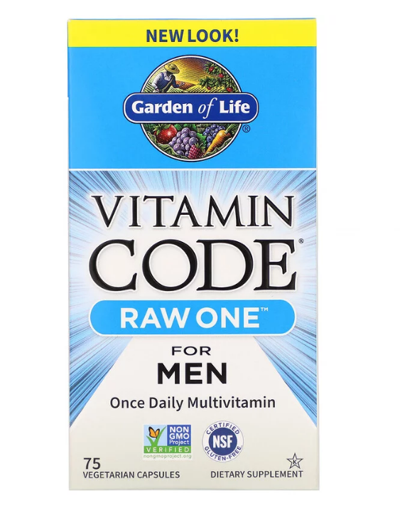 Garden of Life, Vitamin Code, Raw One, мультивитаминная добавка из сырых ингредиентов для мужчин - фото 1 - id-p64456150