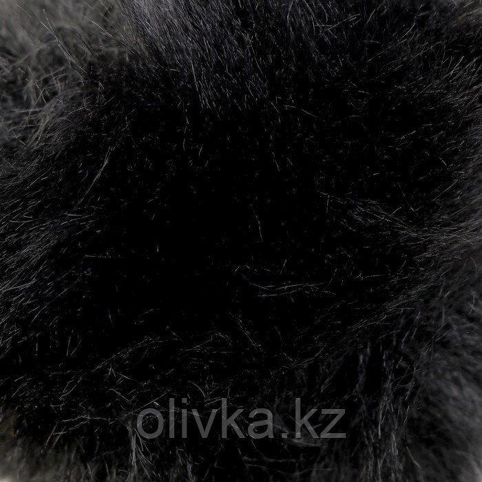 Помпон искусственный мех "Чёрный" d=10 см - фото 2 - id-p74198733