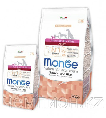 1457 Monge Speciality Line Extra Small Adult Salmone & Rice, Сухой корм для собак мини пород лосось, рис,800гр