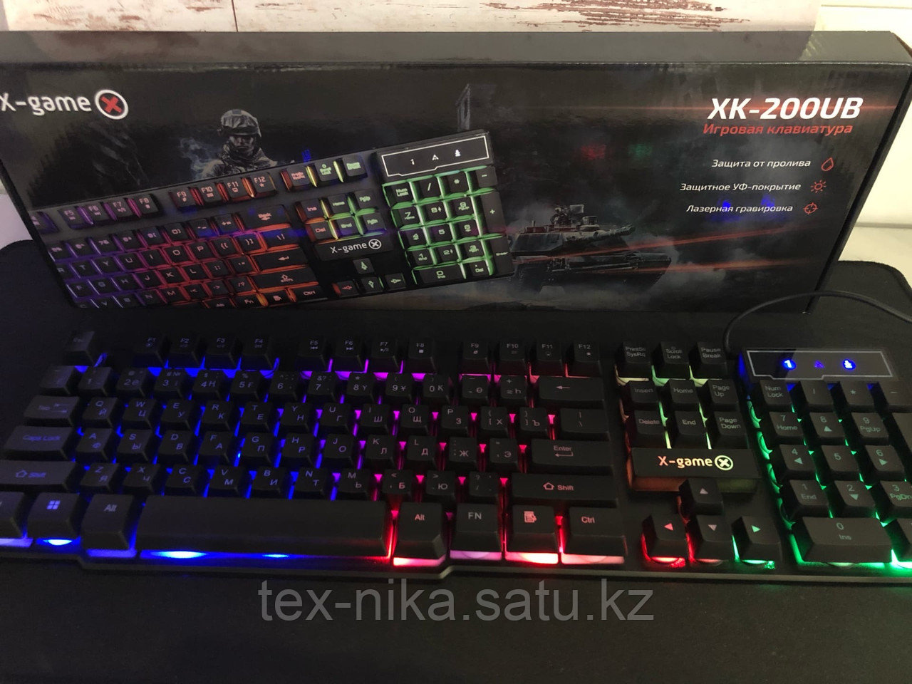 Игровая проводная клавиатура с подсветкой X-game XK-200UB