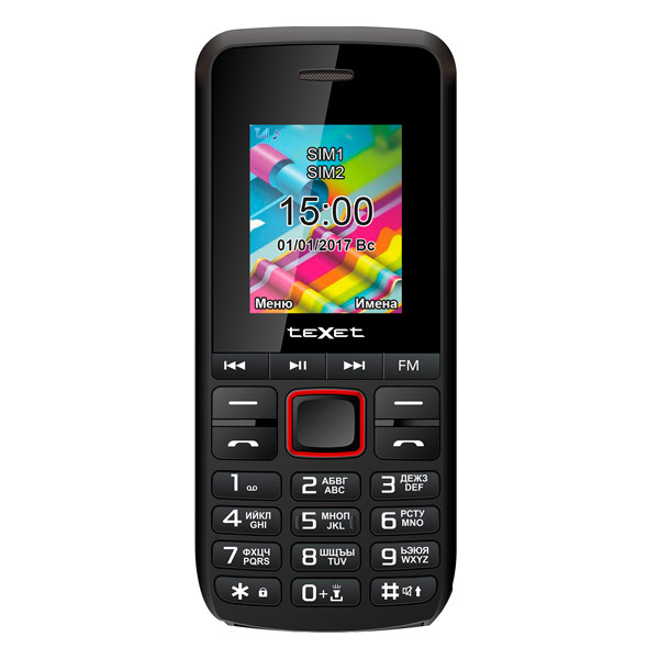 Мобильный телефон Texet TM-203 Black-Red