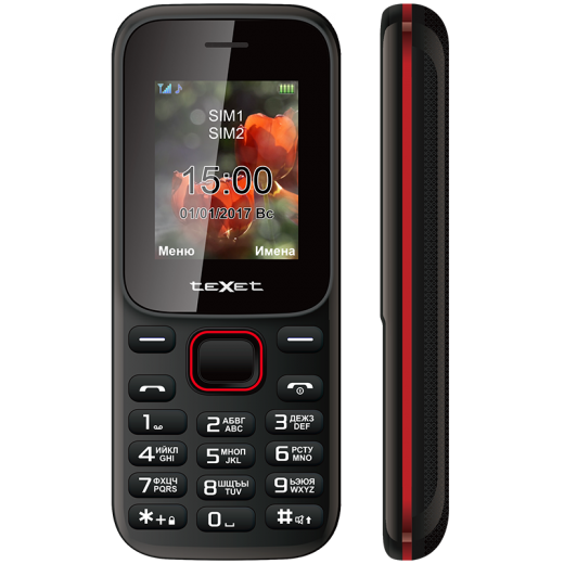 Мобильный телефон Texet ТМ-128 Black-Red, фото 1