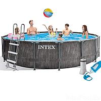 Каркасный бассейн Intex 26742 - 5, 457 x 122 см (3 785 л/ч, набор, лестница, тент, подстилка)