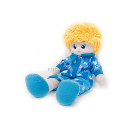 Мягкая игрушка Кукла-мальчик в голубой рубашке