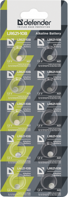 Элемент питания Defender LR 621-10B AG1,10 штук в блистере