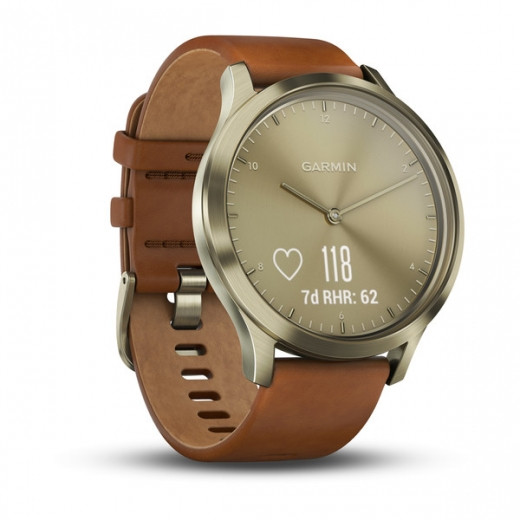 Смарт-часы Garmin vivomove HR E EU Premium S/M (184711) Gold-Gold - фото 3 - id-p67980455