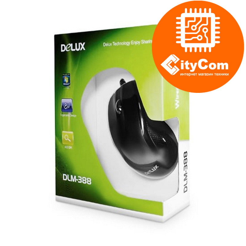 Мышь Delux DLM-388, проводная оптическая, 800dpi, черная, USB Арт.1546