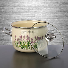 Набор эмалированной посуды из 3-х кастрюль,(2,5 л,3,5 л, 5 л) i1600 "Lavender/Лаванда" I1600лаванда, фото 4