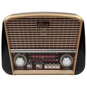 Радиоприемник в стиле ретро с фонариком Ritmix RPR-050 {FM, USB, microSD, AUX, MP3, WMA} (Золотистый)