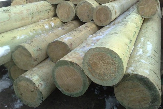 Опора деревяная ЛЭП 6,5м - фото 1 - id-p74389767