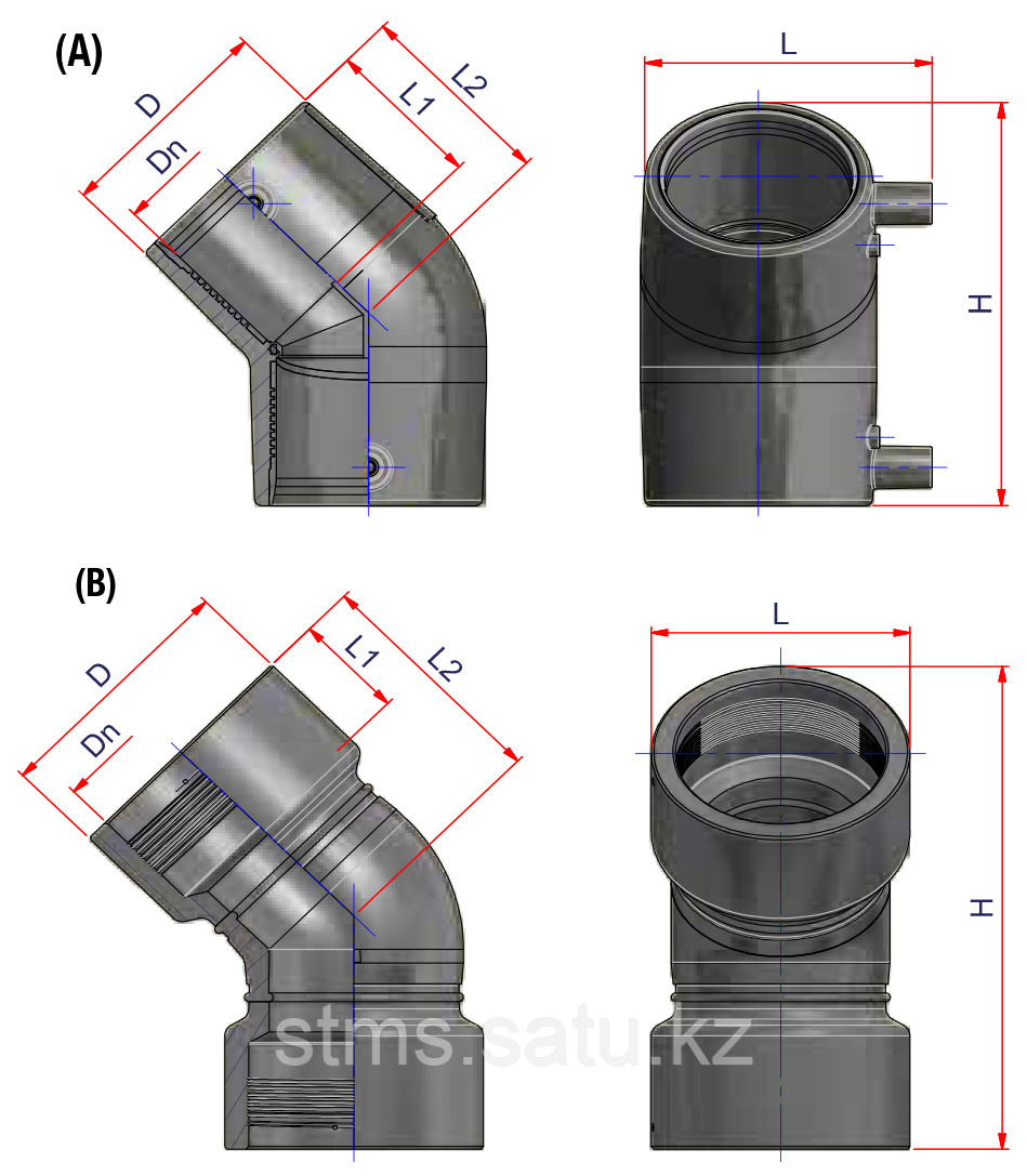 Отвод электросварной DN 180; ПЭ100; SDR11/PN16; 12EGEM180 ELOFIT - фото 3 - id-p74402299