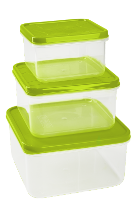 Комплект контейнеров для продуктов Amore квадратных 0,4 л + 0,7 л + 1,2 л, фото 2