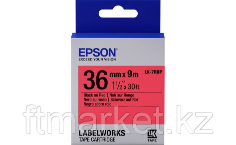 Epson C53S628401 пастелді таспа, LC-7RBP9, 36 мм, қызыл/қара, 9м, фото 1