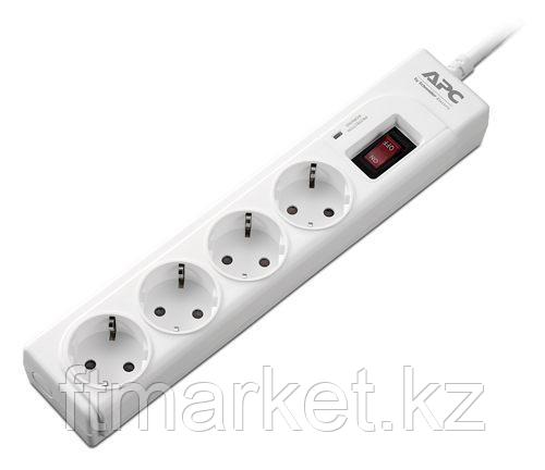 APC P43-RS Essential SurgeArrest желілік сүзгісі, CEE7 Schuko, 4 розетка, 1 м сым, 230В, ақ, фото 1