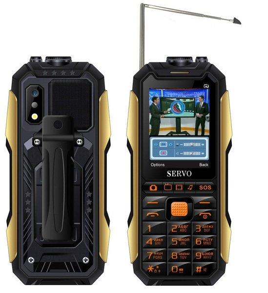 Телефон на 3 сим карты с TV, фонариком, лазерной указкой, аккумулятором на 4000 мАч с функцией Power Bank - фото 1 - id-p74418123