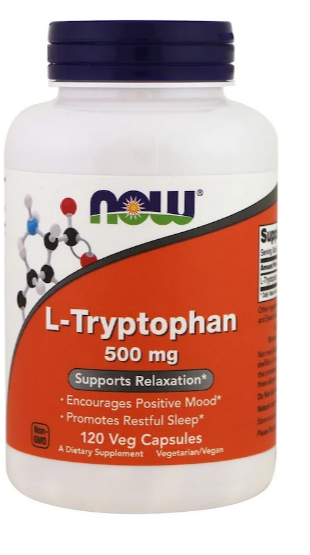 Now Foods, L-триптофан, 500 мг, 120 растительных капсул