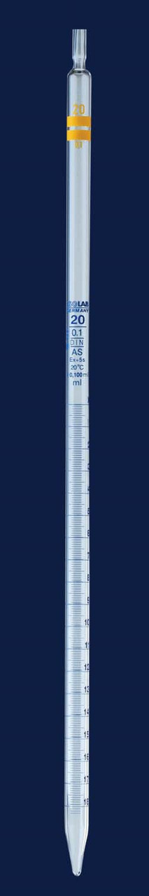 Пипетка 3-2-1-10 с делениями на полный слив, класс AS (ISOLAB)