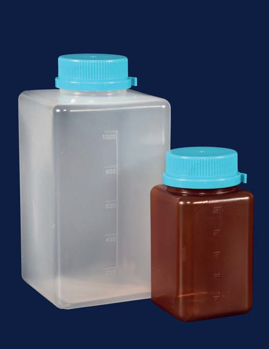 Бутыль для отбора проб воды, квадратная, V-500 мл, стерильная без тиосульфата (PP) (ISOLAB)