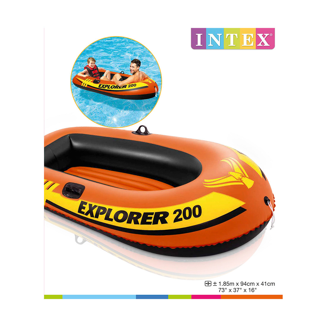 Лодка надувная Exlorer 200 (185х94 см) INTEX 58330NP 6+ - фото 2 - id-p74444706