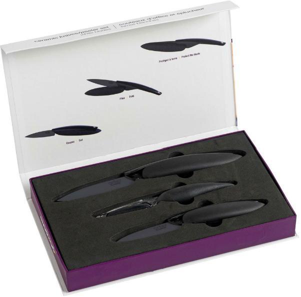 Набор керамических ножей 3 предм. черные (Mastrad, Франция) - фото 1 - id-p74447180