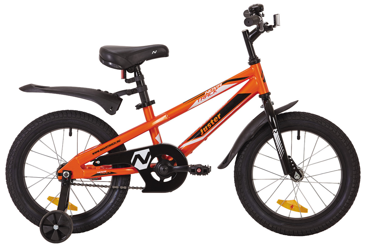 Детский велосипед Novatrack Juster 16", оранжевый
