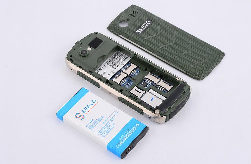 4-х симочный телефон в противоударном корпусе с мощным аккумулятором, фонариком и функцией PowerBank, Servo ID - фото 4 - id-p74458195