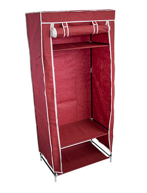 Шкаф тканевый для одежды, цвет бордовый, фото 2