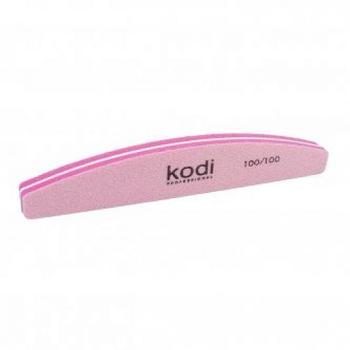 Баф для ногтей Kodi 100/100 "полумесяц" розовый