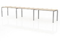 Письменный стол ТН312ТР-3х1+ТН312К-22, ТН314ТР-3х1+ТН314К-22, ТН316ТР-3х1+ТН316К-22 4200, Наличие технологического отверстия в столешнице, Сетевые кабеля в конструкции металлических оснований столов., 700, стол, модульный, Прямоугольный