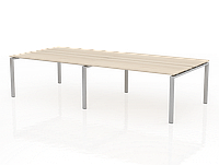 Письменный стол ТН312ТР-2х2+ТН312К-22, ТН314ТР-2х2+ТН314К-22, ТН316ТР-2х2+ТН316К-22 2800, Наличие технологического отверстия в столешнице, Сетевые кабеля в конструкции металлических оснований столов., 1450, стол, модульный, Прямоугольный