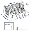 Кушетка ХЕМНЭС с 2 матрасами Малфорс средней жесткости ИКЕА, IKEA, фото 6