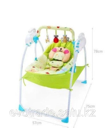 Детский шезлонг Baby cradle с пультом(вибро,мелодия от игрушки)3 положения