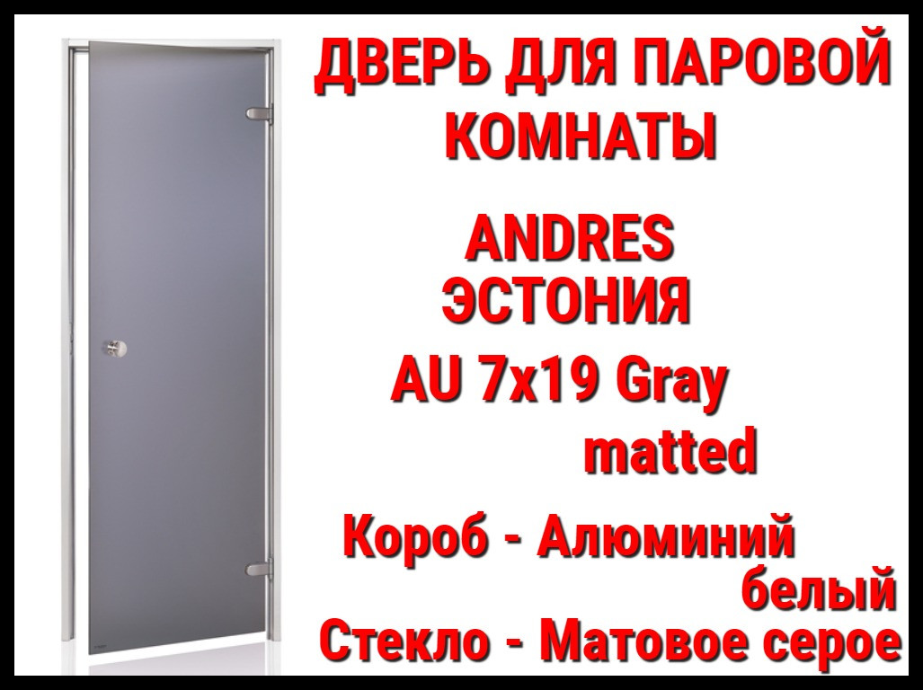 Дверь для паровой комнаты Andres Au Gray (matted)